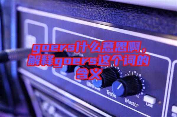 goers什么意思啊，解釋goers這個詞的含義