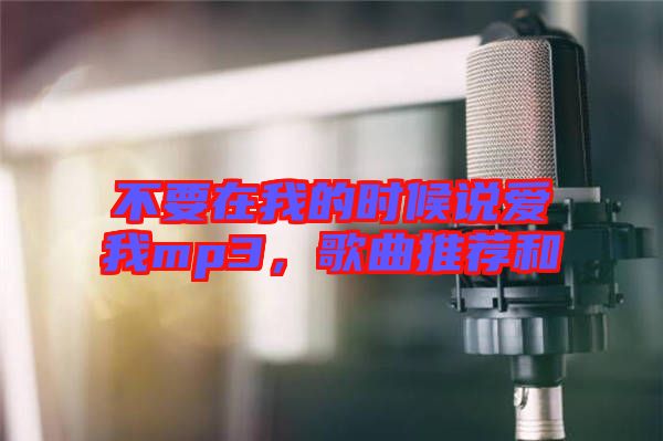 不要在我的時候說愛我mp3，歌曲推薦和