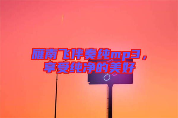 雁南飛伴奏純mp3，享受純凈的美好