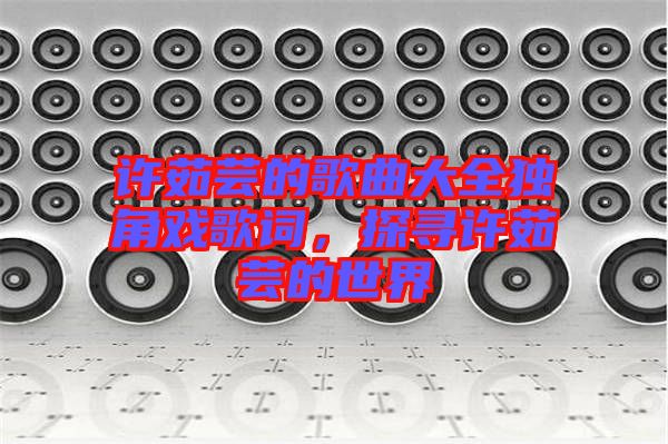 許茹蕓的歌曲大全獨角戲歌詞，探尋許茹蕓的世界