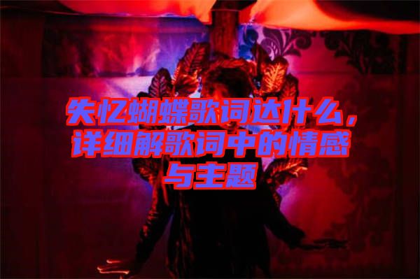 失憶蝴蝶歌詞達什么，詳細解歌詞中的情感與主題