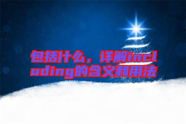 包括什么，詳解including的含義和用法