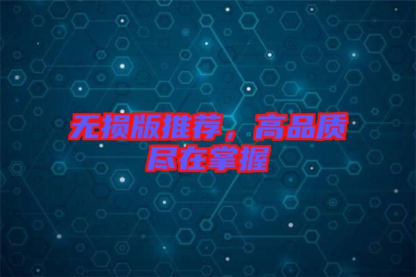 無損版推薦，高品質盡在掌握