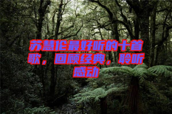 蘇慧倫最好聽的十首歌，回顧經典，聆聽感動