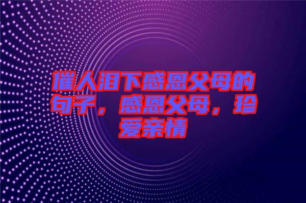 催人淚下感恩父母的句子，感恩父母，珍愛親情