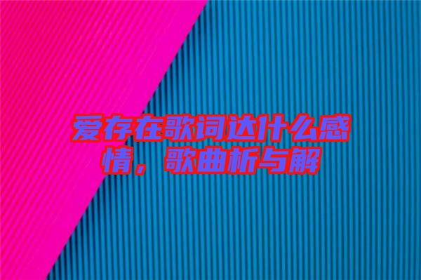 愛存在歌詞達什么感情，歌曲析與解