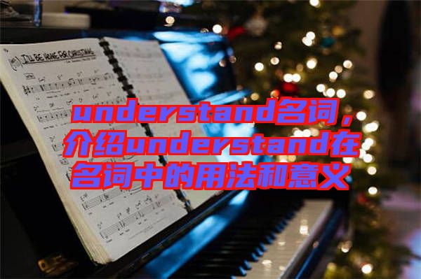 understand名詞，介紹understand在名詞中的用法和意義