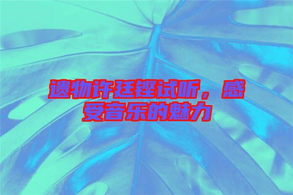 遺物許廷鏗試聽，感受音樂的魅力