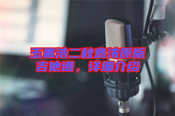 玉置浩二秋意濃原版吉他譜，詳細(xì)介紹