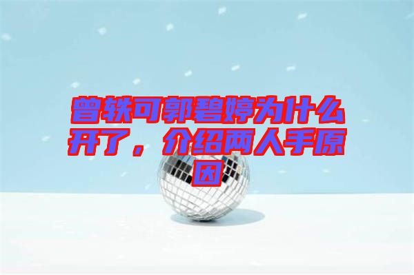 曾軼可郭碧婷為什么開了，介紹兩人手原因