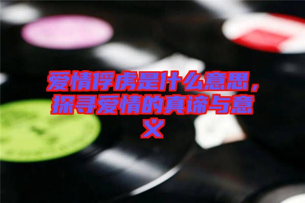 愛情俘虜是什么意思，探尋愛情的真諦與意義