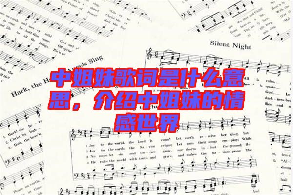 中姐妹歌詞是什么意思，介紹中姐妹的情感世界