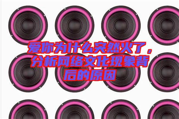 愛你為什么突然火了，分析網(wǎng)絡(luò)文化現(xiàn)象背后的原因
