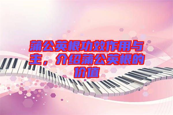 蒲公英根功效作用與主，介紹蒲公英根的價值