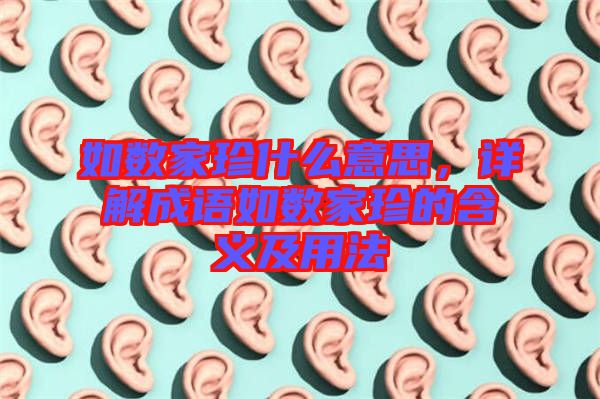 如數家珍什么意思，詳解成語如數家珍的含義及用法