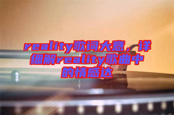 reality歌詞大意，詳細解reality歌曲中的情感達