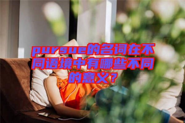 pursue的名詞在不同語境中有哪些不同的意義？
