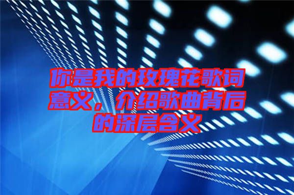 你是我的玫瑰花歌詞意義，介紹歌曲背后的深層含義