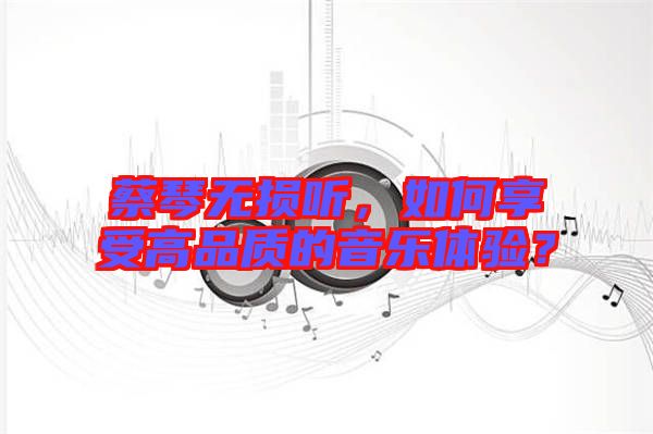 蔡琴無損聽，如何享受高品質(zhì)的音樂體驗？