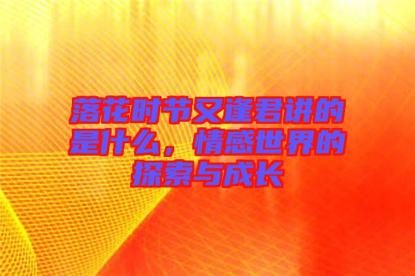 落花時節又逢君講的是什么，情感世界的探索與成長
