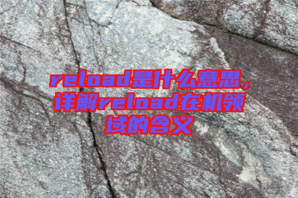 reload是什么意思，詳解reload在機領域的含義