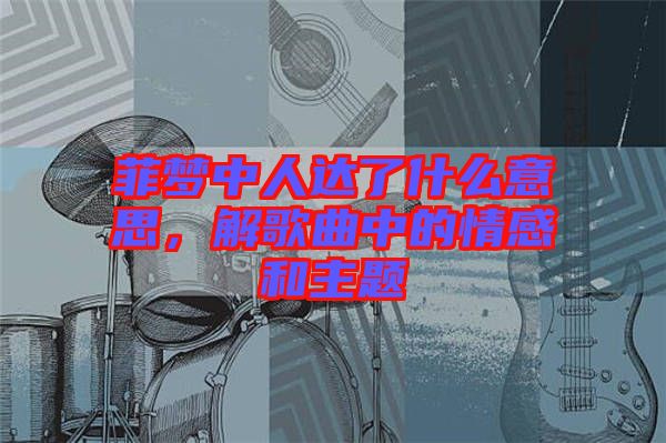 菲夢(mèng)中人達(dá)了什么意思，解歌曲中的情感和主題
