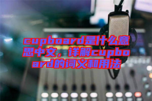 cupboard是什么意思中文，詳解cupboard的詞義和用法
