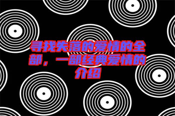 尋找失落的愛情的全部，一部經典愛情的介紹
