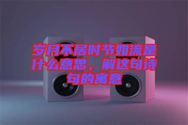 歲月不居時節如流是什么意思，解這句詩句的寓意