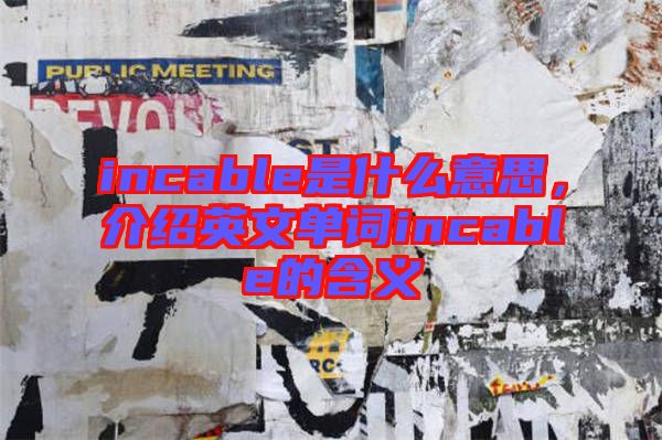 incable是什么意思，介紹英文單詞incable的含義