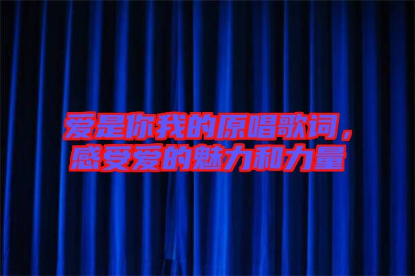 愛是你我的原唱歌詞，感受愛的魅力和力量