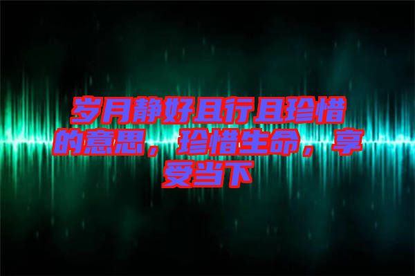 歲月靜好且行且珍惜的意思，珍惜生命，享受當下