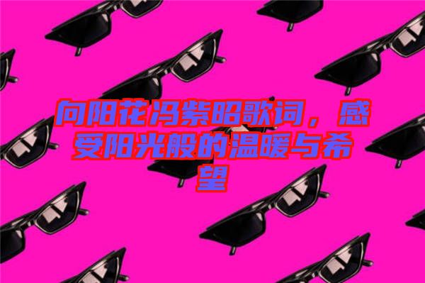 向陽花馮紫昭歌詞，感受陽光般的溫暖與希望