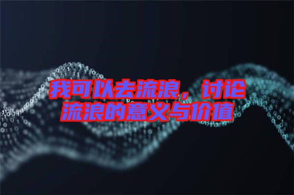 我可以去流浪，討論流浪的意義與價值