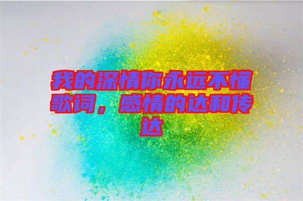 我的深情你永遠(yuǎn)不懂歌詞，感情的達和傳達