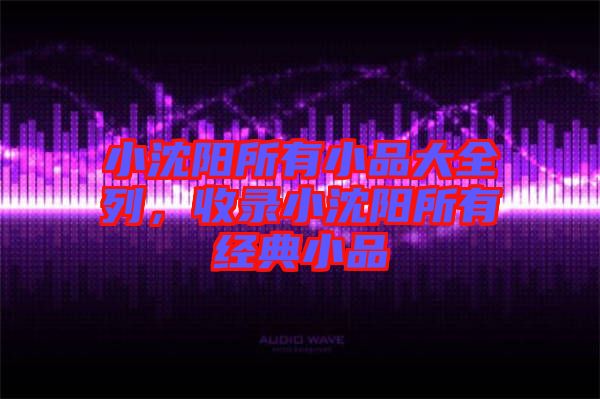 小沈陽所有小品大全列，收錄小沈陽所有經典小品