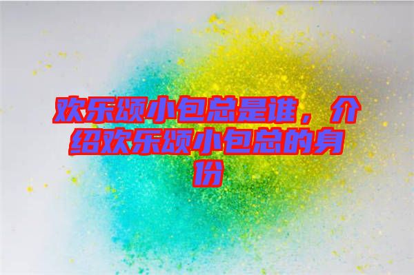 歡樂頌小包總是誰，介紹歡樂頌小包總的身份