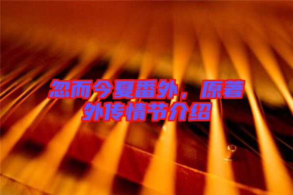 忽而今夏番外，原著外傳情節介紹