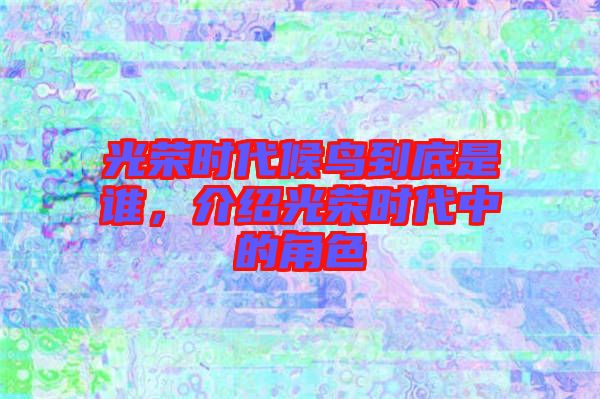光榮時(shí)代候鳥到底是誰，介紹光榮時(shí)代中的角色