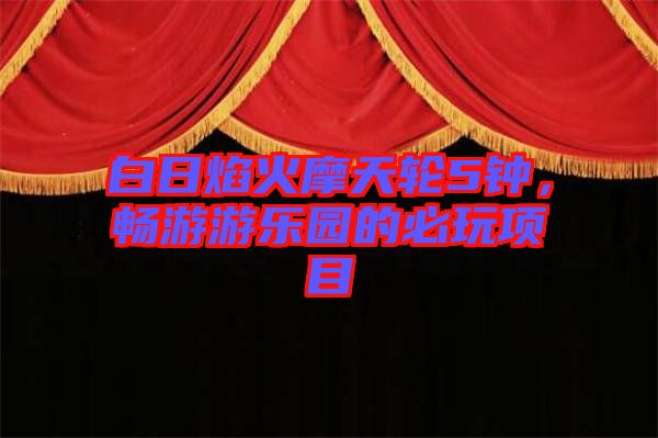 白日焰火摩天輪5鐘，暢游游樂(lè)園的必玩項(xiàng)目