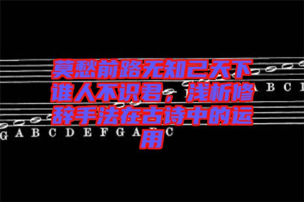 莫愁前路無知己天下誰人不識君，淺析修辭手法在古詩中的運用
