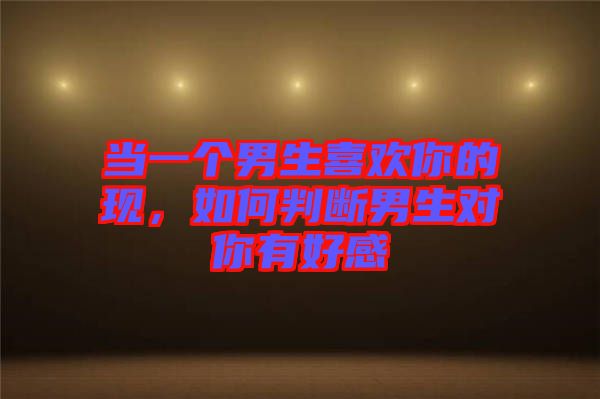 當一個男生喜歡你的現，如何判斷男生對你有好感