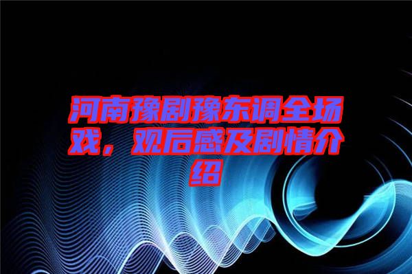 河南豫劇豫東調(diào)全場(chǎng)戲，觀后感及劇情介紹