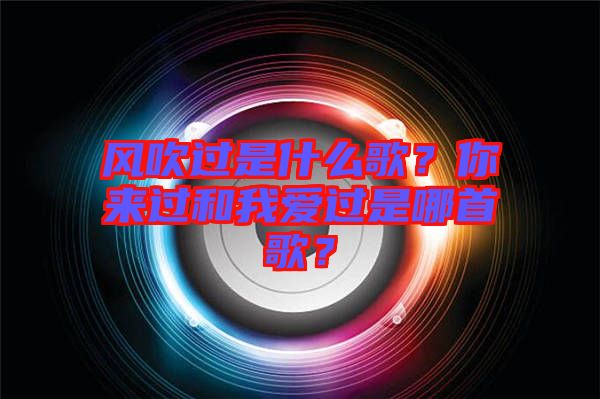 風(fēng)吹過是什么歌？你來過和我愛過是哪首歌？