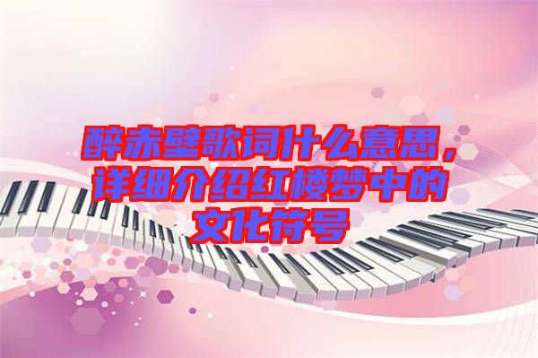 醉赤壁歌詞什么意思，詳細介紹紅樓夢中的文化符號