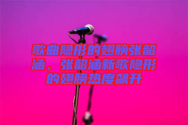 歌曲隱形的翅膀張韶涵，張韶涵新歌隱形的翅膀熱度飆升