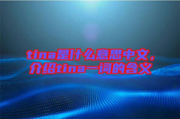 tina是什么意思中文，介紹tina一詞的含義
