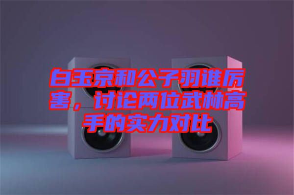 白玉京和公子羽誰厲害，討論兩位武林高手的實力對比