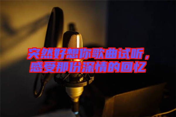 突然好想你歌曲試聽，感受那份深情的回憶