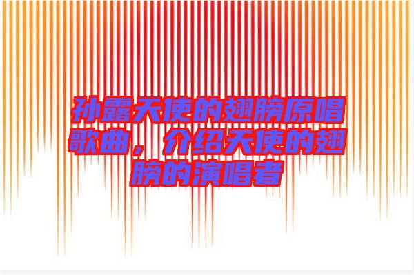 孫露天使的翅膀原唱歌曲，介紹天使的翅膀的演唱者